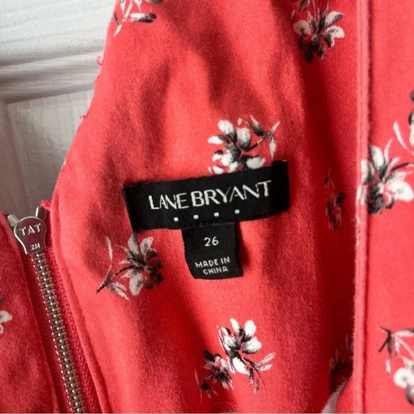 Lane Bryant Orange Floral Tank Dress Plus Size 26 - Picture 3 of 4